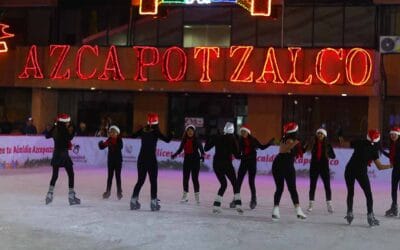 Azcapotzalco instala mega pista de hielo gratuita en su explanada