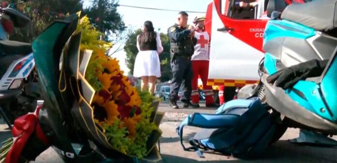 mujer se pasó el alto en Azcapotzalco